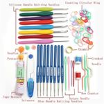 product_image_name-Generic-16PCS Knitting Crochet Hook kit with Sewing Accessories, Ergonomic Handle Crochet Hooks with Stitch Markers Gift Set-2
