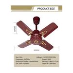 Powerful 24" High Speed Ceiling Fan Short Blade - Brown - image 3