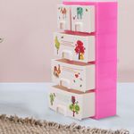 product_image_name-Generic-Printing Closet Wardrobe Cabinet Baby Toys For Barbie Doll - Pink/White-1
