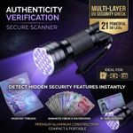 Generic ASCENT UV Flashlight,21-LED 395NM UV Light for Jewelry Detection,Mold/Counterfeit Detection,Battery-Powered - image 2