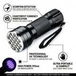 Generic ASCENT UV Flashlight,21-LED 395NM UV Light for Jewelry Detection,Mold/Counterfeit Detection,Battery-Powered - image 7