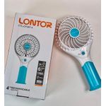 LONTOR High Speed USB Handheld Rechargeable Fan- White/Blue - image 3