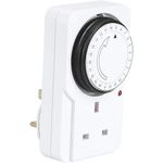 Generic Plug Socket, Mechanical Outlet Timer Intelligent Timing Power Switch 24 Hour Cycle Timer Uk Plug
