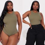 product_image_name-SHEIN-Women's Sexy Ribbed Neck Bodysuit - Green-8
