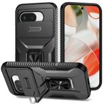 Google Pixel  9A High Quality Case,  Slide Window Lens Protection with Magnetic Stand Ring (Type2) - Black 