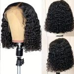 product_image_name-Generic-Curly lace closure wig, synthetic fiber hair material, 14 inches- Black-5