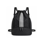 product_image_name-White Label-Drawstring Travel Backpack - Large Capacity Lightweight Sports & Daily Use Bag (W45 x D32 x H16)cm / (W17.7 x D12.6 x H6.3)inch - Black-1