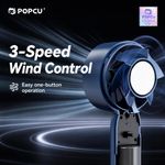 POPCU Mini Portable Handheld Fan, 2-in-1 Foldable Desk Fan with Phone Stand, 12500RPM High-Speed, 3 Speed Wind, Removable Base, USB Rechargeable Personal Fan for Women, Travel, Makeup PO-F10-Pink - image 6