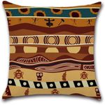 Generic 4pcs Geometric abstract retro pattern sofa pillow cover, linen, home decoration - image 4