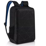 DELL Essential Backpack 15.6" - Water-Resistant Laptop Bag with Reflective Print - Black/Blue (ES1520P)