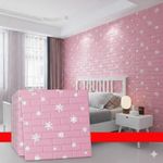 product_image_name-Generic-10 Pieces Snowflake BrickWall 3D Foam Wallpaper-Pink 70 *77cm-1