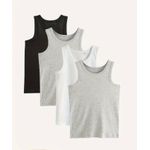 product_image_name-AD-3pcs Boys Cotton Singlet (5 - 6 years) - White/Black/Grey-1