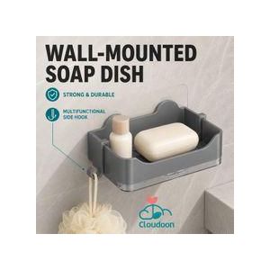 Cloudoon Wall-Mounted Soap Box Holder with Drainage – Soap Storage Rack for Bathroom, Soap Dish with Soap Drain