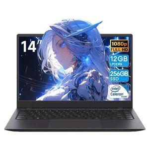 Ned 14 Inch Student And Business Laptop, Portable Laptop, Intel Celeron Processor N4000, 12GB RAM, 256GB ROM, Student Laptop, Lightweight Laptop, Compact Laptop, Fast Processor, Highperformance Laptop - Grey