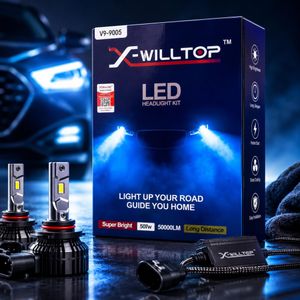 Headlights kit X-WILL TOP LED Super Bright Long Distance Car Bulb (9005) led for Audi, BMW, Chevrolet, Chrysler, Ford, Honda, and Toyota (2008-2023) - white