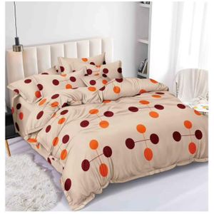 Spice Bedsheets Queen Size 3 Pillow Cases 1 Bedsheet- Brown 