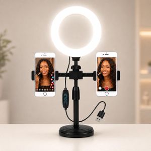 Mythco 6" Dual Phone Ring Light, USB Powered for Live Streaming & Video Recording