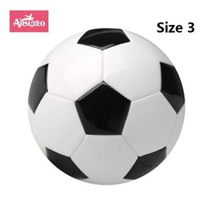 Arsuxeo Children Professional Training Football Size 3 PU Leather Black and White Soccer Balls Suitable for Kids