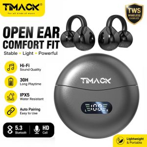 Timack Wireless Earbuds Ear Clip Earpods Bluetooth Earphone With LED Display Sport Headset HiFi Stereo