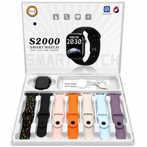 KIROTECH S2000 Smart Watch 7 In 1 Set Bluetooth Calling 2.2" HD Display IP67 Waterproof Fitness Tracker For Android iOS-black 
