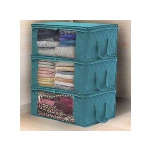3pcs/set Non-woven Wardrobe Quilted Clothing Organizer Bag