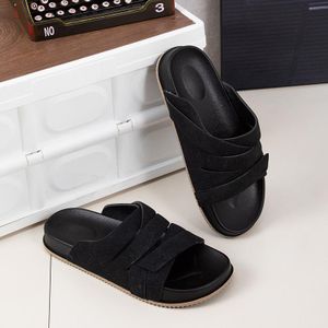 VANHUHU Men's Footwear Breathable Sandals Slippers Half Open Casual Shoes Black