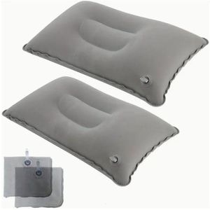 2 Pack Comfortable Inflatable Pillow for Office, Car, Camping, Hiking and Napping, Neck and Lumbar Support