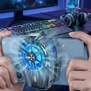Mobile Phone Cooler, Wireless Cooling Fan For Phonen, 3-Speed Rechargeable Radiator with Large Battery & RGB, Universal Mobile Gaming Heat Sink 