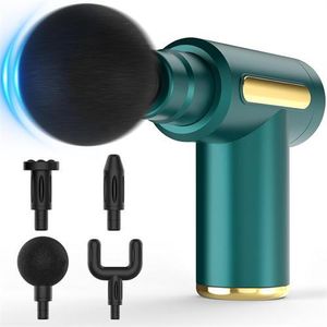 Handheld fascia massage gun Portable Massager with 4 Massage Heads 6 Speed Levels Type-C Rechargeable LCD Display Ultra Quiet for Gym Office Home