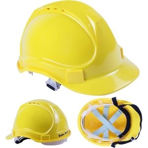 Construction Helmet with Adjustable Chin Strap & Ventilation- Yellow