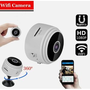 A9 Magnetic Security Camera for Home Surveillance, HD Wi-Fi, Full-Color Night Vision, Digital CCTV, Smart Camera - White