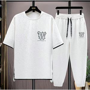 VEOUNDK Men's Casual Two-Piece Set - Short Sleeve T-Shirt & Jogger Pants