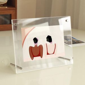 NIKIHONG 6-inch Acrylic Logo Stand, Desktop Menu Display Stand Transparent Photo Frame For Desktop Display(10.2X15.2cm)