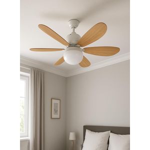 20.47" LED Ceiling Fan Light with Remote Control & 3-Color Dimmable Lighting – Wood Grain Blades