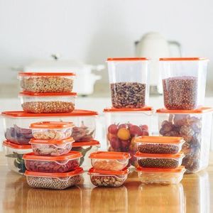 17 Pack Plastic Food Storage Containers for Refrigerator