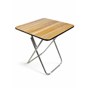 Portable Folding Camping Table with Wooden Top, Steel Legs, Aluminum Frame & Compact Indoor Outdoor Design - (L70 x W70 x H70)cm / (L27.5 x W27.5 x H27.5)inch
