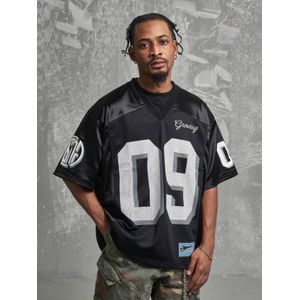Football Jerseys MT99 American Street Letter & Number Print Short Sleeve T-Shirt, Black Dual Layer Mesh Pieced Jersey