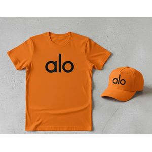 Unisex shorts sleeve and cap -Orange 