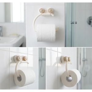 A B Gee 3pcs Attachable Bathroom Toilet Roll Holder - White