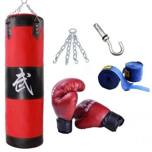 Fit 2 Go Training Punching Bag with Free Gloves And Accessories-Red. 