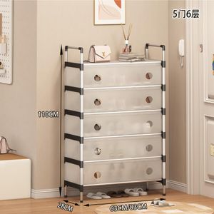 6-Tier Metal Shoe Rack Storage Organizer with Dust Cover – Freestanding Shoe Shelf for Entryway, Closet & Bedroom – White