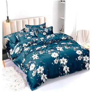 Spice Bedsheets Double Bed Size Sheet-3 pieces- Blue And White 