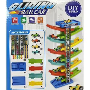 Children Toys Blocks Cars for Kids Toys Stacking Toys for Boys and Girls Toys Gift Bestseller Gliding Slide Track Car Educational Toy for Boys & Girls 3+ Years Old, Multi-Level Parking Play, STEM Learning, Durable & Safe Present Boys Gift