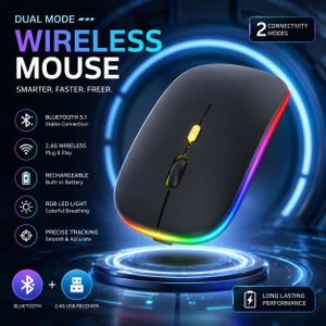 Wireless Mouse 2.4G & Bluetooth Rechargeable Mouse