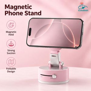 Cloudoon Vacuum Suction Cup Magnetic Phone Holder Stand Pink