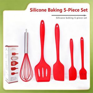 ASCENT 5 Pcs Food Grade Silicone Kitchen Utensils Set, Non-Stick He...