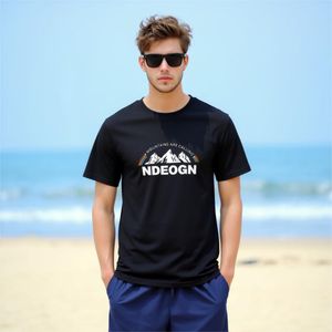 Men's Casual Printed Short Sleeve Round Neck T-Shirt -Black