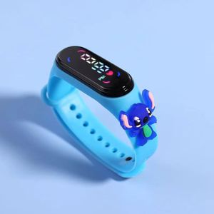 Children's Electronic Watch Student LED Cartoon Wristband Stitch - Blue
