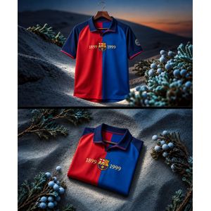 Barcelona Retro Jersey – 1899–1999 Classic Short Sleeve Soccer Shirt – Red & Blue