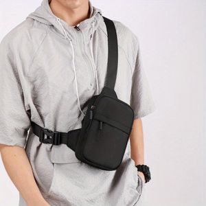 Gukbis New Men's Chest Bag – Stylish, Lightweight Crossbody Bag, Outdoor Sports Phone Pouch, Travel Shoulder Bag – Black